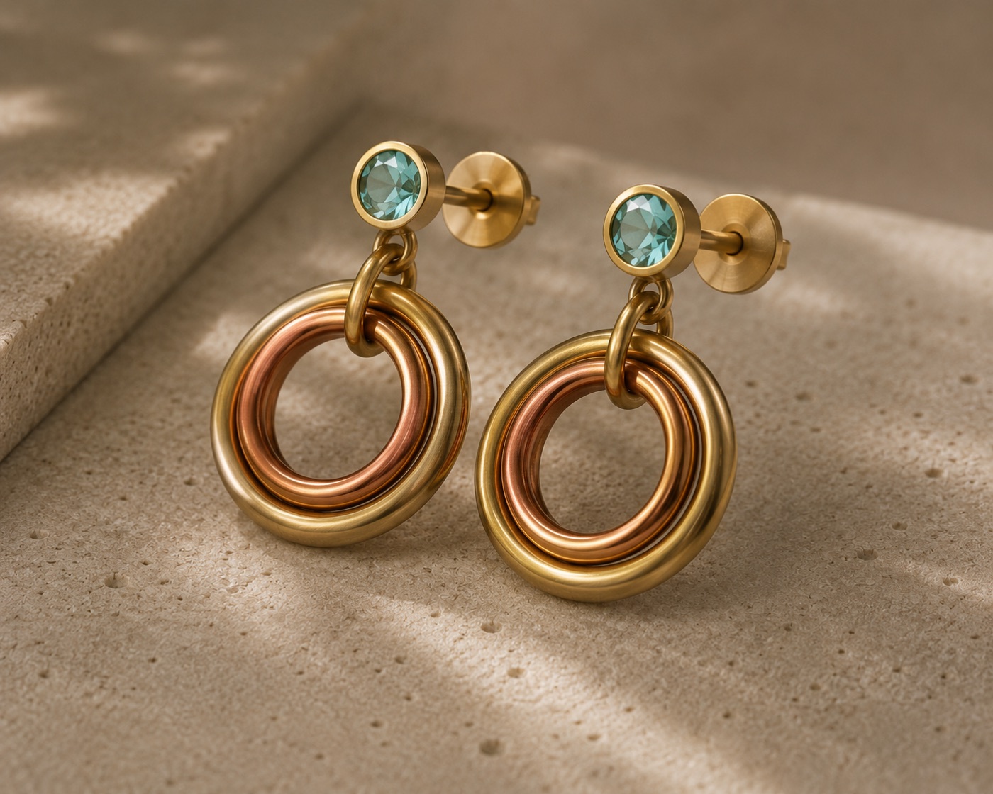 Sculptural handmade brass earrings by Farika Istanbul