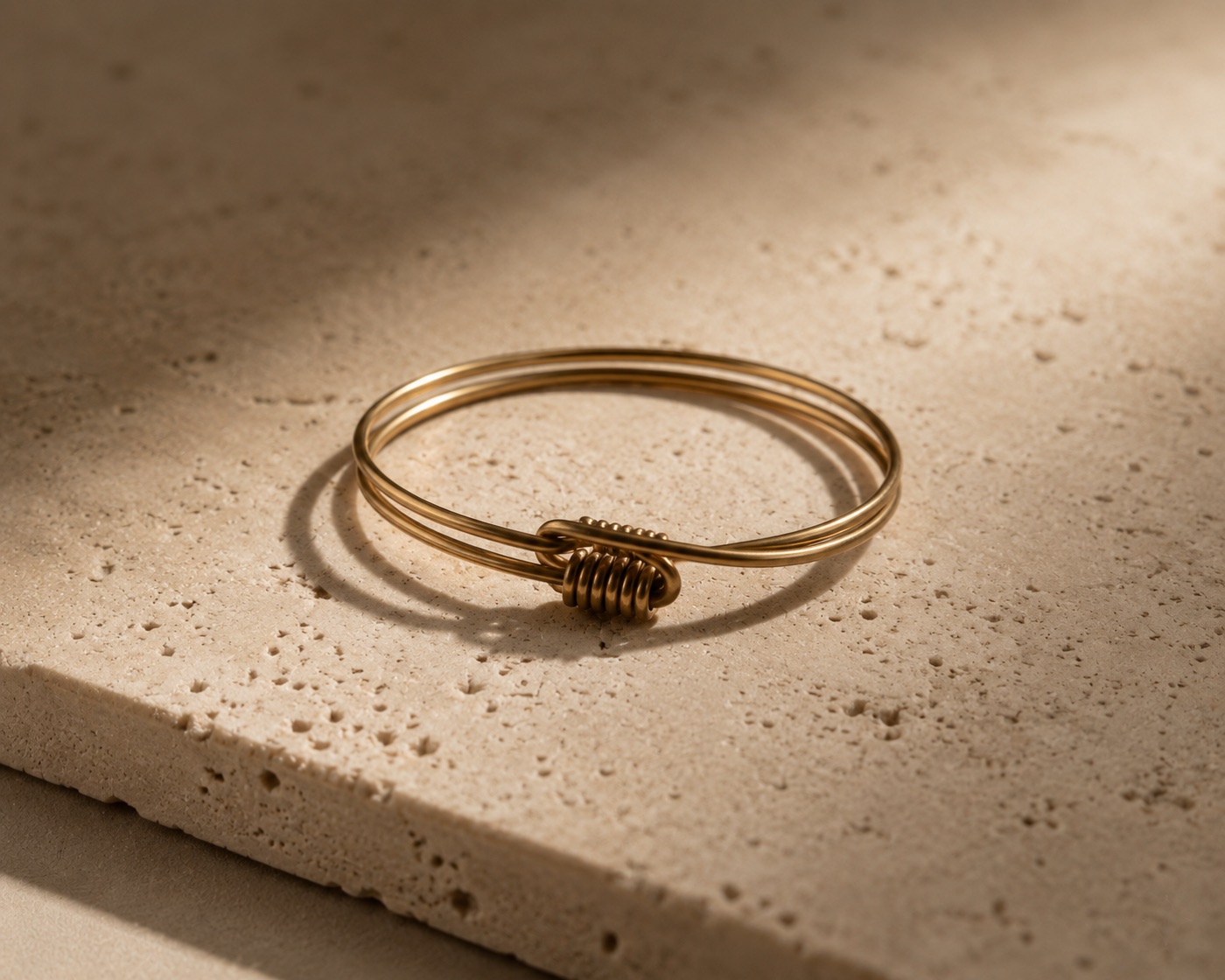 Void Wire handmade brass bangle bracelet by Farika Istanbul